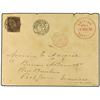 Image 1 : 1890 Envelope to MAURITIUS cancelled by British Post Office TAMATAVE datestamp in red routed via the