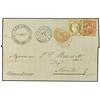 Image 1 : 1879 Envelope to FRANCE bearing French General Colonies Ceres 30 cents brown (Yvert 9) mixed with Ty