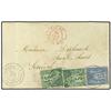 Image 1 : 1881 Envelope to SENEGAL bearing French General Colonies 15 c blue (imperf) (Yvert 41) and 5 c green