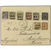 Image 1 : 1897 Registered envelope to Munich franked 1c., 2c. & 10c. "Sage"; ´01c´ on 2c, together with imperf