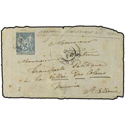 1879 Convict mail to a political prisoner at the Valley des Colons written from the convict island o