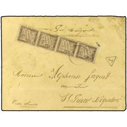 1900 Stamp-less envelope from POINTE-A-PITRE Guadeloupe sent on the steamer "Margarita" with TAX han