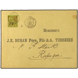 1887 Internal envelope to Rufisque franked ´15´ on 20c "Commerce" tied by Tivaquane date stamp.  Sca