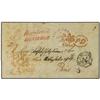 Image 1 : 1853 Stampless Registered and charged envelope to FRANCE cancelled by paid at EDINBURGH datestamp wi