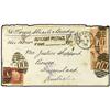 Image 1 : 1876 Destination mail envelope to AUSTRALIA bearing 1 d red (SG 43) and 4 d vermilion (pair) (SG 95)