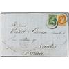 Image 1 : 1881 Envelope to FRANCE written from RIVIRE ST MARIE bearing Small Queen 2 c grass green and  3 c or