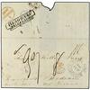 Image 1 : 1842 Stampless envelope to FRANCE written from PORT LOUIS cancelled MAURITIUS POST OFFICE double rin