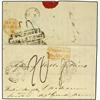 Image 1 : 1844 Stampless envelope written from PORT LOUIS cancelled MAURITIUS POST OFFICE double ring, sent on