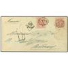 Image 1 : 1861 Envelope to FRANCE bearing 4 d rose (2) (SG 48) tied by "B53" cancel with MAURITIUS datestamp o