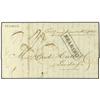 Image 1 : 1850 Stampless envelope to LONDON charged "2/-" in manuscript with boxed BEARING in black sent overl