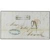 Image 1 : 1859 Stampless envelope to FRANCE from MATHIEU & Co PINANG routed via India with boxed INDIA UNPAID,