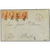 Image 1 : 5(4) 1866 ROTTERDAM a BERLIN. 10 cts. rojo (4). 