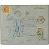 Image 1 : 1893 Envelope to FRANCE bearing 10 cents brown (SG 4) tied by SERANG 37 in numeral, routed via Welte