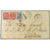 Image 1 : 1873 (Aug 27) Cover from Gaeta to Gibraltar, addressed to the Italian Consul, franked by 1863 40c. c