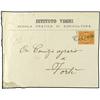 Image 1 : Undated envelope (faults) to Forli franked 20c. Umberto tied by rural "collettorie" cursive handstam