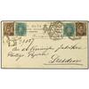 Image 1 : 1890 Registered envelope to Dresden, Germany, franked 5c.(2) arms + ´Cmi 20´ on 30c.(2) Umberto tied