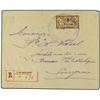Image 1 : 1920 Registered occupation mail envelope to SMYRNE bearing 2 piastres on 50 cent. brown (Yvert 24) o