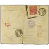Image 1 : 1909 Envelope bearing Japanese fiscal stamp used for postage, sent from small village but not accept