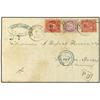 Image 1 : 1873 Envelope to FRANCE bearing 8 skill carmine (Facit 9), 3 skill carmin (Facit 18) and 4 skill vio