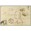 Image 1 : 1857 Cover to Naples franked by fine margined 1856 25 r. blue tied by ´1´ numeral of Lisbon with cds