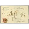 Image 1 : 1863 Envelope to FRANCE bearing 25 c rose (SG 40) tied by Lisbon "1" numeral with ST. JEAN DE LUZ Fr