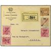 Image 1 : 1915 Registered imprinted Posts & Telegraphs envelope to Porto franked by 1903 50 r. brown, 1911 20 