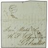 Image 1 : 1854 (Aug 3) Entire letter from MACAU to Gibraltar with fine HONG KONG cds in black on reverse with 