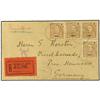 Image 1 : 1911 Registered envelope to GERMANY cancelled on reverse by CUSTOMS LAPPA double ring with Lappa Cus