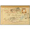 1895 Registered postal stationary double reply card addressed to the Netherlands Indies bearing 30 o