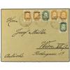 Image 1 : 1909 Envelope to Vienna franked Levant 1k overprinted "Constantinople 5 para"(2) + another two witho