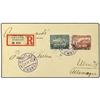 Image 1 : 1913 Registered envelope to Ulm, Germany, franked "10 piastres" on 1r., and "20 Piastres" on 2r Roma