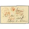 Image 1 : 1834 Entire letter from Basel to Madrid with red strikes of Basel cds (Sept 24) and circular ´PP´ an