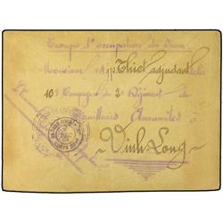 1904 Envelope headed Troupes D´Occupation du Siam with military cachet POSTE DE PAK-NAM/LE COMMANDAN