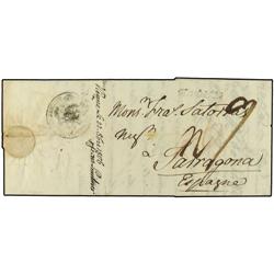 1806 CONSTANTINOPLA a TARRAGONA (España). Circulada via Austria. Encaminador manuscrito "Vienne le 2