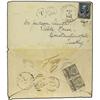 Image 1 : 1888 Opened out envelope to CONSTANTINOPLE franked U.S. 5c. cancelled ROXBURY, Mass., duplex date st
