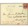 Image 1 : 1901 Envelope to Washington, franked overprinted 2c. tied by blue straight-line "Agana, Guam".  Redi