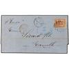 Image 1 : 1877 (April 6) Entire letter from Montevideo to Marseille franked by 1876 10c. vermilion tied in bla