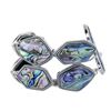 Image 1 : Sterling Silver Abalone Two-Row Toggle Bracelet