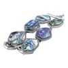 Image 2 : Sterling Silver Abalone Two-Row Toggle Bracelet