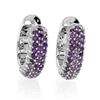 Image 1 : Silver Jade & Amethyst Reversible Hoop Earrings