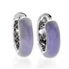 Image 2 : Silver Jade & Amethyst Reversible Hoop Earrings