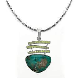 Silver Campo Frio Turquoise & Peridot Pendant