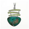Image 2 : Silver Campo Frio Turquoise & Peridot Pendant