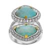 Image 1 : Silver Turquoise & Moonstone Doublet Ring-SZ 7