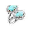 Image 2 : Silver Turquoise & Moonstone Doublet Ring-SZ 7