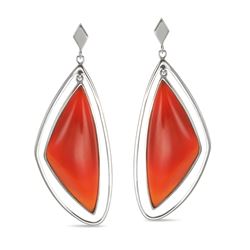 Sterling Silver Organic Carnelian Drop Earrings