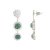Image 1 : Silver Emerald Corundum Hammered Drop Earrings
