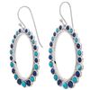 Image 1 : Sterling Silver Turquoise and Lapis Hoop Earrings