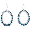 Image 2 : Sterling Silver Turquoise and Lapis Hoop Earrings