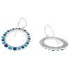 Image 3 : Sterling Silver Turquoise and Lapis Hoop Earrings